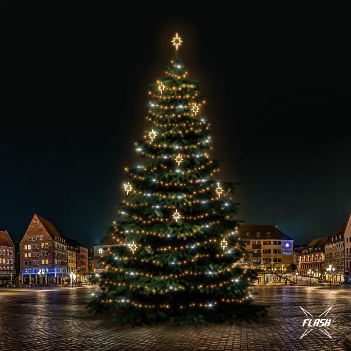 Levně DLED TFS7024W LED světelná sada na stromy vysoké 21-23m, teplá bílá s Flash, dekory EFD10WS2
