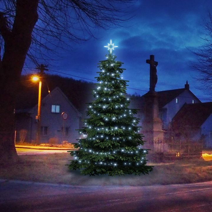 DLED TRS101 LED světelná sada na stromy vysoké 3-5m, ledová bílá