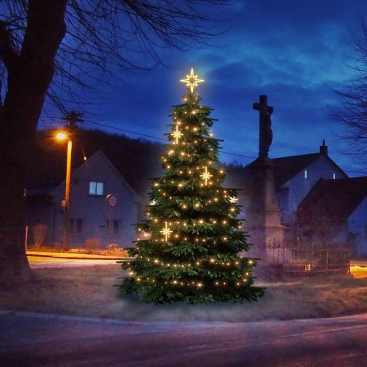 DLED TRS1021W LED světelná sada na stromy vysoké 3-5m, teplá bílá s dekory EFD15WS1