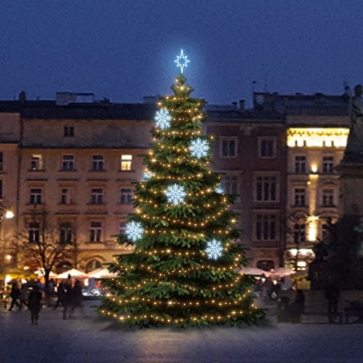 Levně DLED TRS3023A LED světelná sada na stromy vysoké 9-11m, teplá bílá s ledově bílými dekory 8EFD08