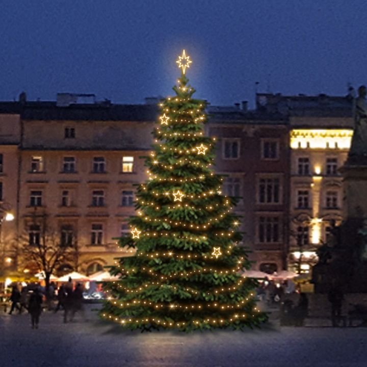DLED TRS3025W LED světelná sada na stromy vysoké 9-11m, teplá bílá s dekory EFD12W
