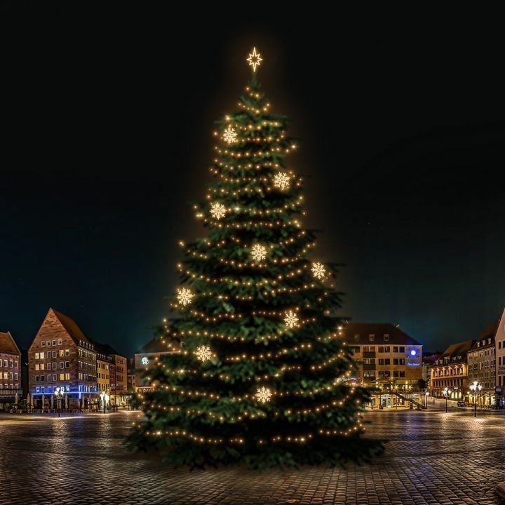 Levně DLED TRS7023W LED světelná sada na stromy vysoké 21-23m, teplá bílá s dekory 8EFD08W