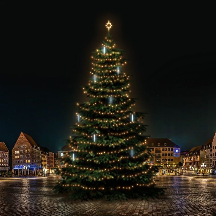 Levně DLED TRS7031W LED světelná sada na stromy vysoké 21-23m, teplá bílá s padajícím sněhem
