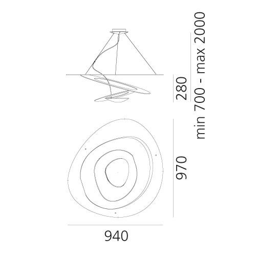 AR 1254120A Pirce závěsné LED - 3000K - zlatá - ARTEMIDE (obrázek 7)