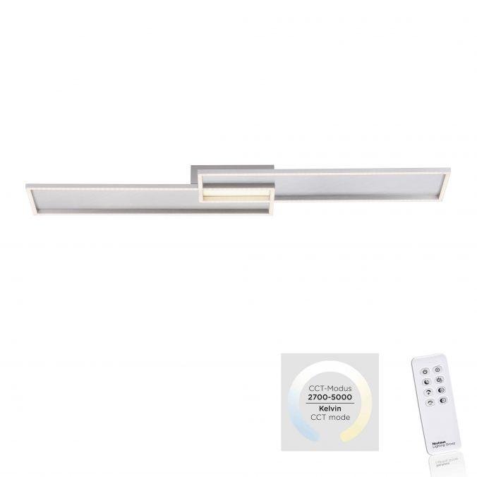 PN 8371-55 AMARA LED stropní svítidlo v barvě oceli a moderním, plochém designu s nastavitelnou barvou světla stmívatelné 2700-5000K - PAUL NEUHAUS