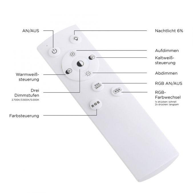 LD 11645-16 RECESS LED stropní svítidlo v bílé s nastavitelnou barvou světla a dálkovým ovládáním RGB+3000-5000K - LEUCHTEN DIREKT / JUST LIGHT (obrázek 6)