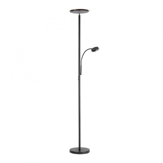 LD 11709-18 AKCE - HANS stojací lampa černá LED se čtecím ramenem 22W 3000K + LED 4W 3000K IP20 - LEUCHTEN DIREKT / JUST LIGHT