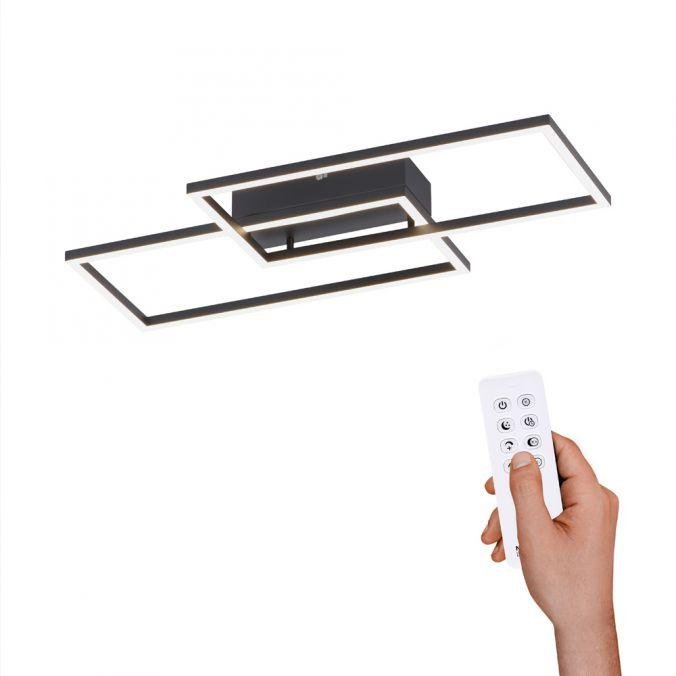 LD 14140-18 IVEN LED stropní svítidlo hranaté v černé s nastavitelou barvou světla a funkcí stmívání 2700-5000K - LEUCHTEN DIREKT / JUST LIGHT