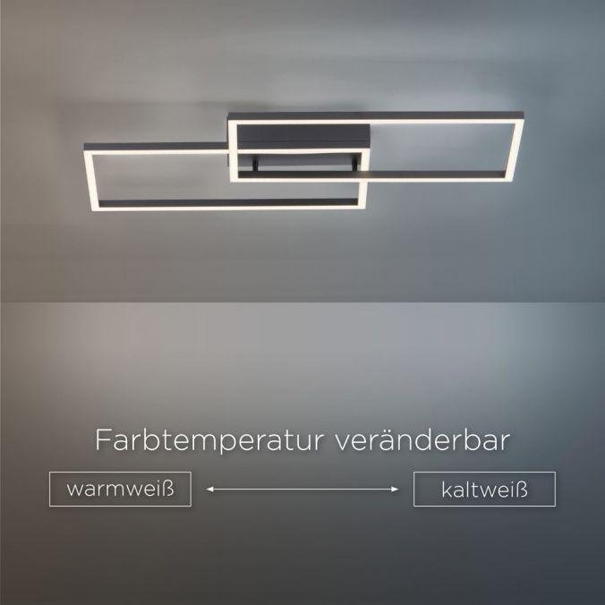LD 14140-18 IVEN LED stropní svítidlo hranaté v černé s nastavitelou barvou světla a funkcí stmívání 2700-5000K - LEUCHTEN DIREKT / JUST LIGHT (obrázek 4)