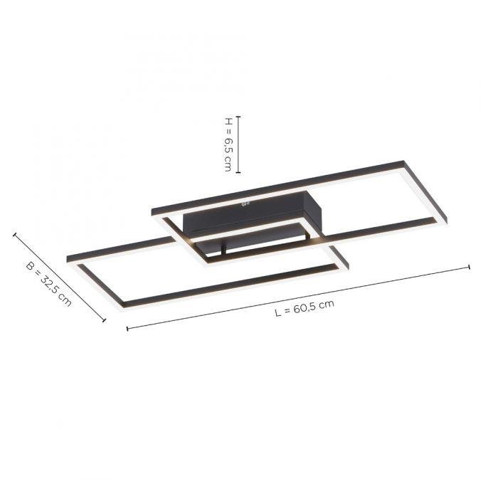 LD 14140-18 IVEN LED stropní svítidlo hranaté v černé s nastavitelou barvou světla a funkcí stmívání 2700-5000K - LEUCHTEN DIREKT / JUST LIGHT (obrázek 5)