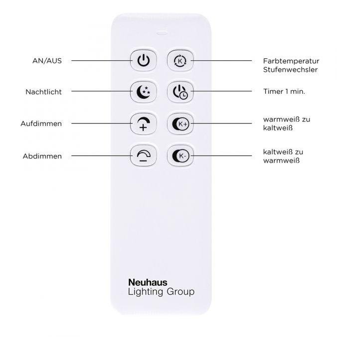 LD 14140-18 IVEN LED stropní svítidlo hranaté v černé s nastavitelou barvou světla a funkcí stmívání 2700-5000K - LEUCHTEN DIREKT / JUST LIGHT (obrázek 6)