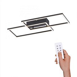 Obrázek pro produkt IVEN LED stropní svítidlo hranaté v černé s nastavitelou barvou světla a funkcí stmívání 2700-5000K - LEUCHTEN DIREKT / JUST LIGHT