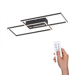 Obrázek pro produkt IVEN LED stropní svítidlo hranaté v černé s nastavitelou barvou světla a funkcí stmívání 2700-5000K - LEUCHTEN DIREKT / JUST LIGHT