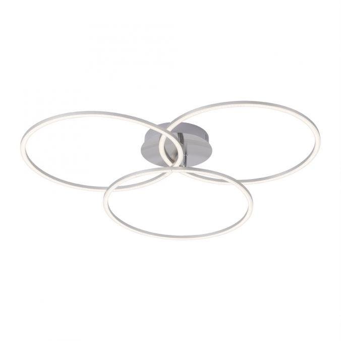 LD 14539-55 Svítidlo stropní IVANKA LED v barvě oceli s třemi světelnými kruhy a funkcí stmívání SimplyDim 3000K - LEUCHTEN DIREKT / JUST LIGHT