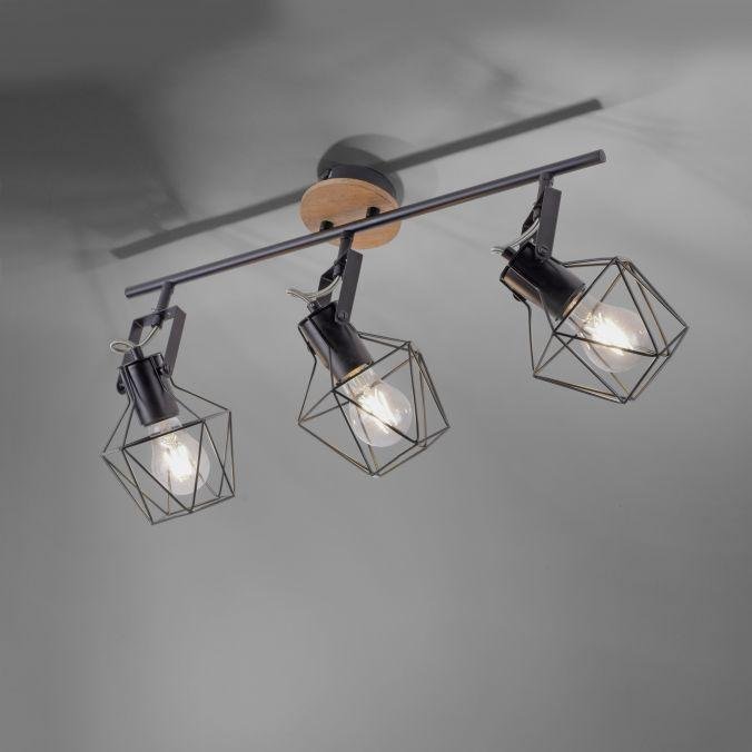 LD 15673-78 JARO Stropní svítidlo ze dřeva a kovu v moderním vintage stylu s nastavitelnými spoty - LEUCHTEN DIREKT / JUST LIGHT (obrázek 5)
