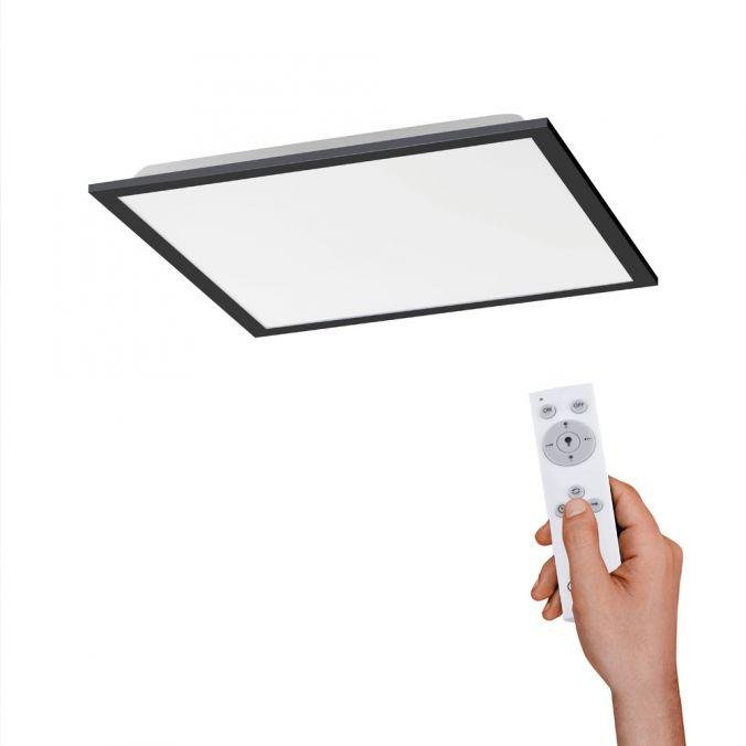 LD 14755-18 FLAT LED panel svítidlo hranaté v černé s nastavitelou barvou světla a funkcí stmívání 2700-5000K - LEUCHTEN DIREKT / JUST LIGHT