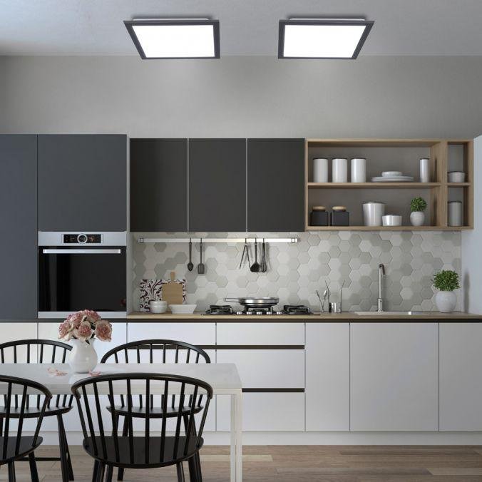 LD 14755-18 FLAT LED panel svítidlo hranaté v černé s nastavitelou barvou světla a funkcí stmívání 2700-5000K - LEUCHTEN DIREKT / JUST LIGHT (obrázek 2)