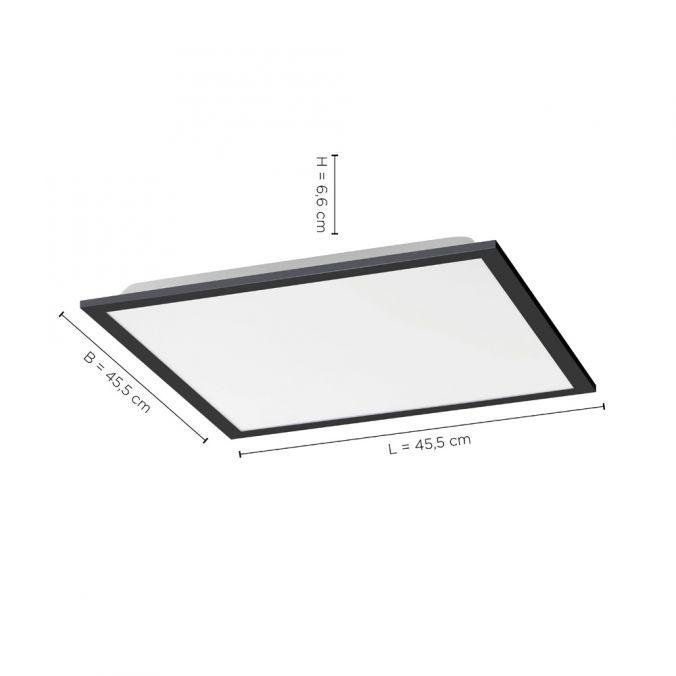 LD 14755-18 FLAT LED panel svítidlo hranaté v černé s nastavitelou barvou světla a funkcí stmívání 2700-5000K - LEUCHTEN DIREKT / JUST LIGHT (obrázek 5)
