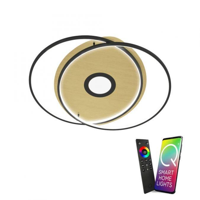PN 8381-18 Q-AMIRA LED stropní svítidlo v černé mosazi s nastavitelnou barvou světla a dálkovým ovládáním Smart Home ZigBee 2700-5000K - PAUL NEUHAUS