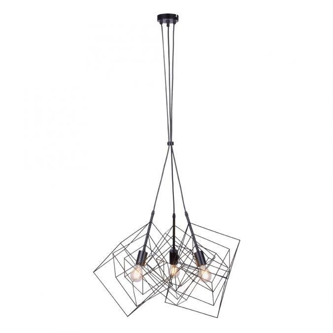 LD 15490-18 SKELETTON Závěsné svítidlo v černé barvě s kovovým tělem v trendy retro designu - LEUCHTEN DIREKT / JUST LIGHT – JUSTLIGHT