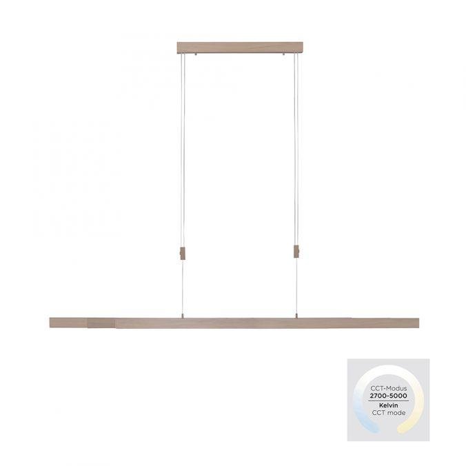 PN 2568-78 ADRIANA LED závěsné svítidlo lineární dekor dřevo 2700-5000K nastavitelné do šířky - PAUL NEUHAUS – PAULNEUHAUS