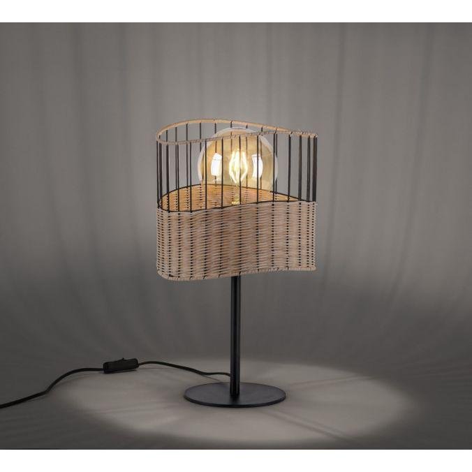 LD 11150-79 REED Stolní lampa černý kov / dřevo v rustikálním designu - LEUCHTEN DIREKT / JUST LIGHT (obrázek 3)