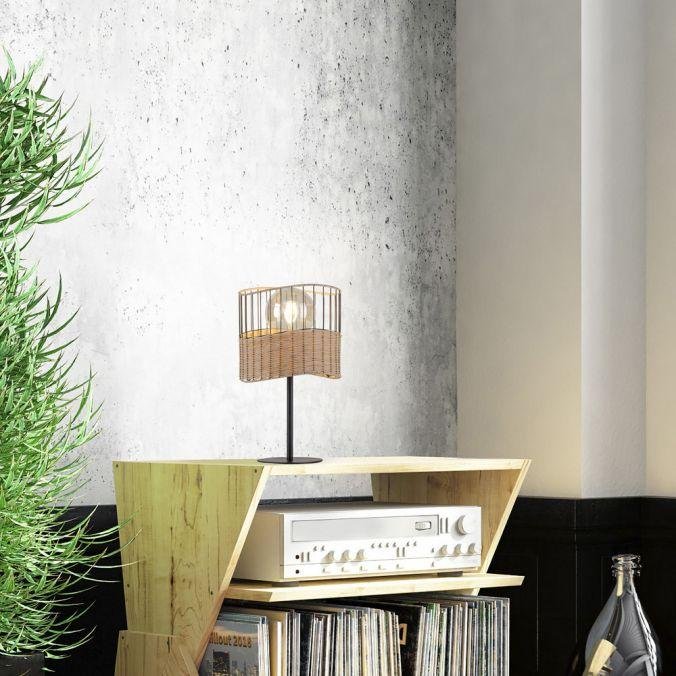 LD 11150-79 REED Stolní lampa černý kov / dřevo v rustikálním designu - LEUCHTEN DIREKT / JUST LIGHT (obrázek 4)