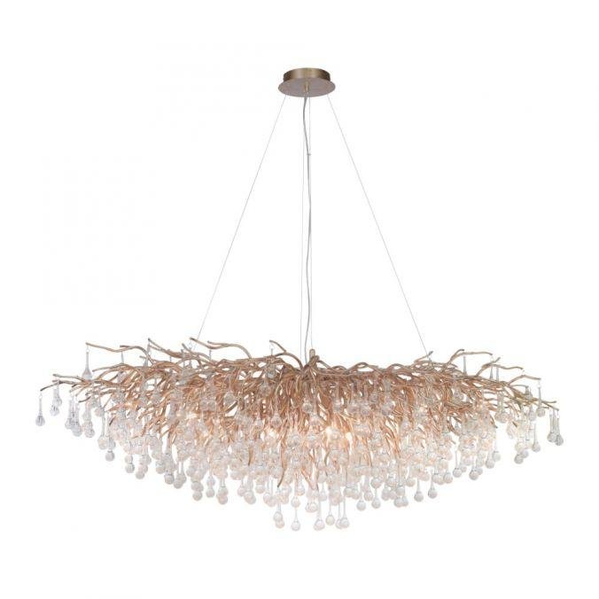 PN 2031-11 Závěsné svítidlo ICICLE 15x G9 40W š.150cm mosaz - PAUL NEUHAUS