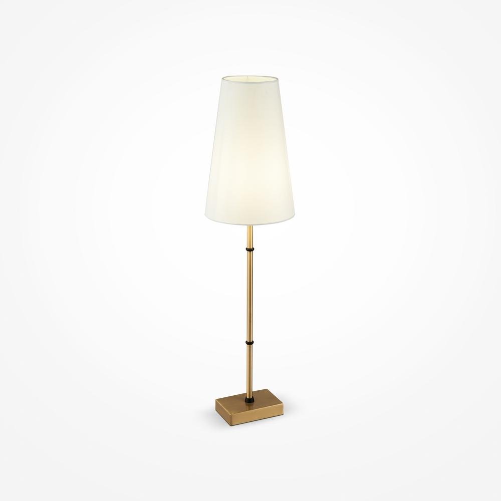 M H001TL-01BS Stolní lampa Zaragoza 40W E14 bílá mosaz kov látka - MAYTONI