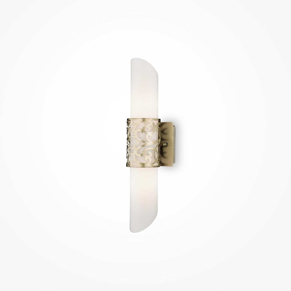 M H260-02-N Nástěnné svítidlo Venera 2x40W bílá mosaz kov sklo designové - MAYTONI
