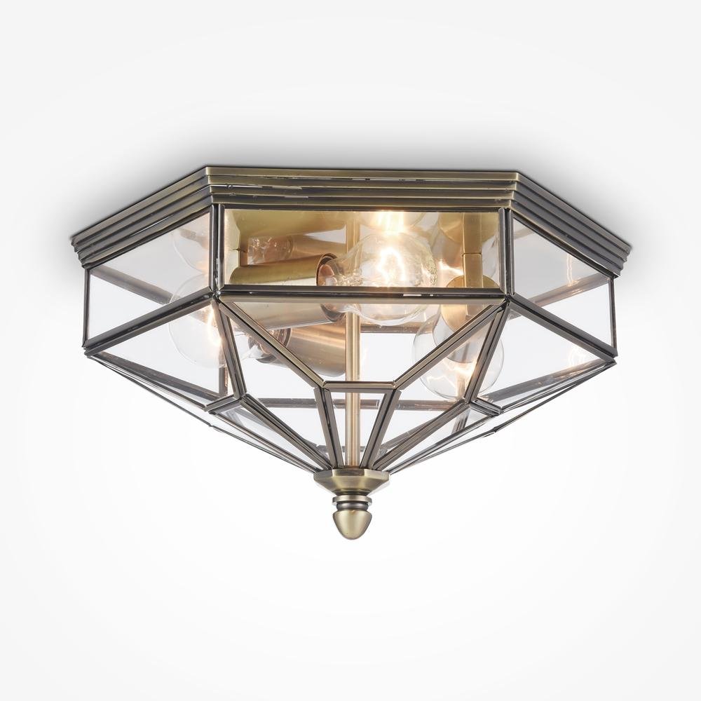 M H356-CL-03-BZ Stropní svítidlo Zeil 3x60W průhledné sklo bronz kov designové - MAYTONI