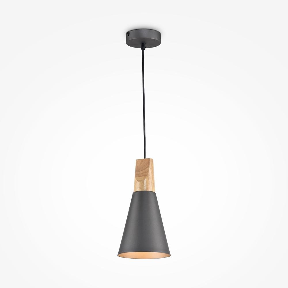 M P359-PL-140-C Závěsné svítidlo Bicones E27 60W šedá kov dřevo - MAYTONI