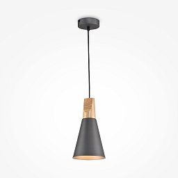 Obrázek pro produkt Závěsné svítidlo Bicones E27 60W šedá kov dřevo - MAYTONI