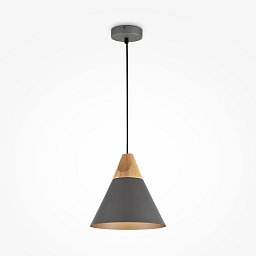Obrázek pro produkt Závěsné svítidlo Bicones E27 60W šedá kov/dřevo - MAYTONI
