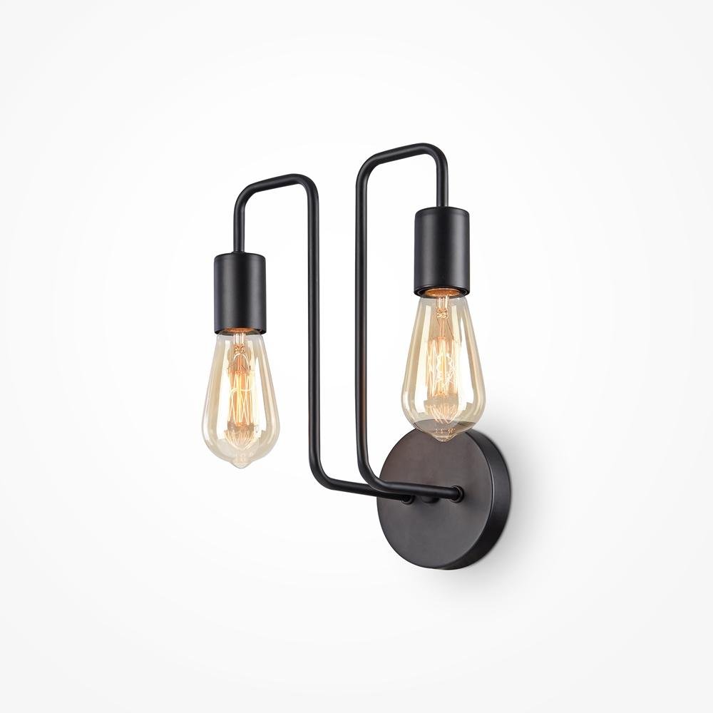 M T532WL-02B Nástěnné svítidlo Gilbert E27 2x60W černý kov designové - MAYTONI