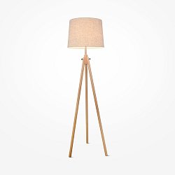 Obrázek pro produkt Stojací lampa Calvin E27 60W béžová kov/dřevo/bavlna moderní - MAYTONI