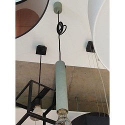 Obrázek pro produkt Závěs 1xE27 válec 30cm v imitaci betonu + textilní kabel černý - AULIX
