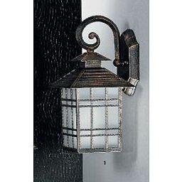 Obrázek pro produkt Venkovní nástěnné svítidlo 1x11W PL/E27, patina, výška 37,5cm - ORION