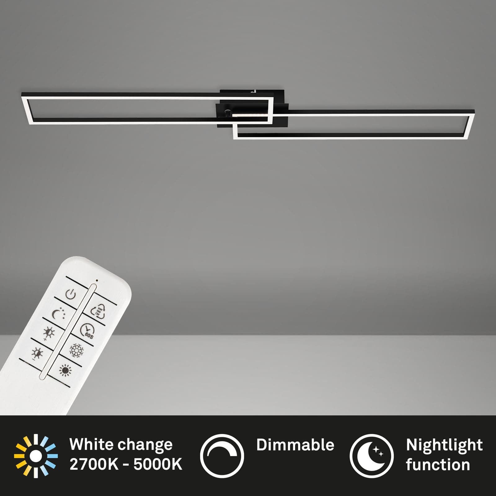 BRILO 3145-015 LED CCT rám 110 cm 2x40W 2200lm černá - BRILO (obrázek 5)