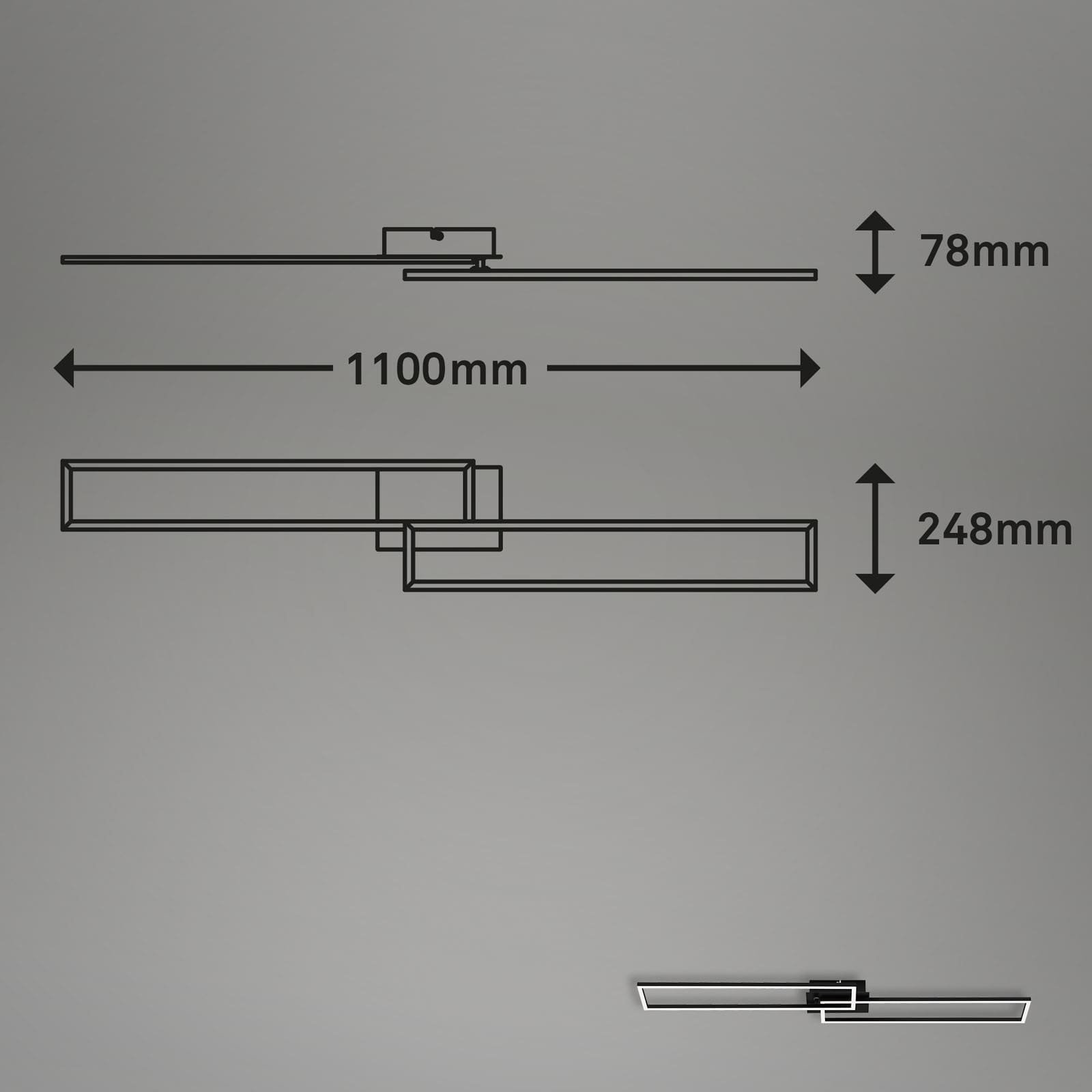 BRILO 3145-015 LED CCT rám 110 cm 2x40W 2200lm černá - BRILO (obrázek 8)