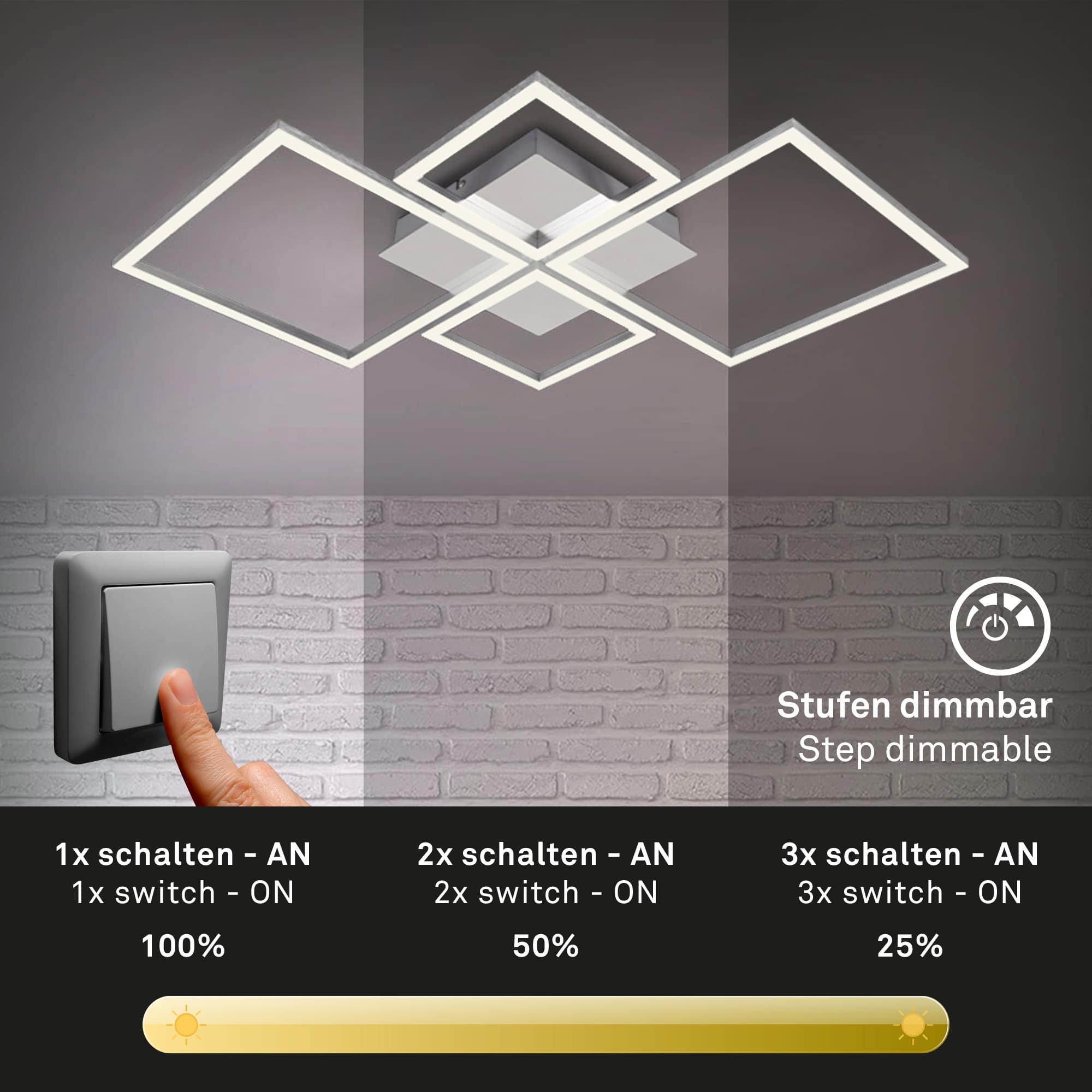 BRILO 3128-018 LED rám 75 cm 2x48W 4000lm chrom - BRILO (obrázek 4)
