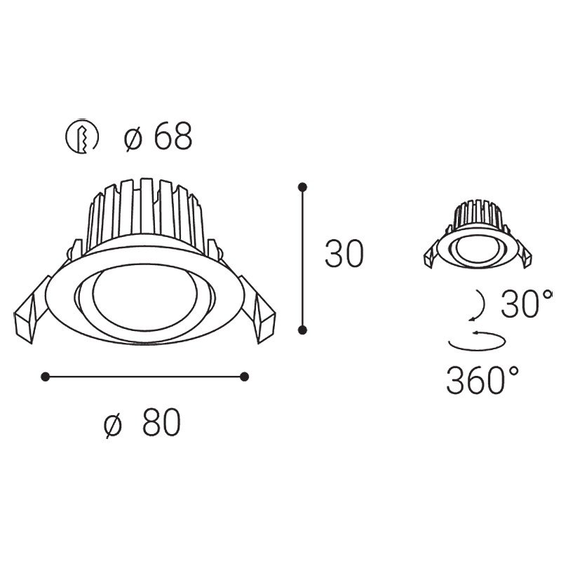 LED2 2231631D Svítidlo MAX 2,  DIM 8 3000K ZÁPUSTNÉ BÍLÉ - LED2 Lighting (obrázek 3)