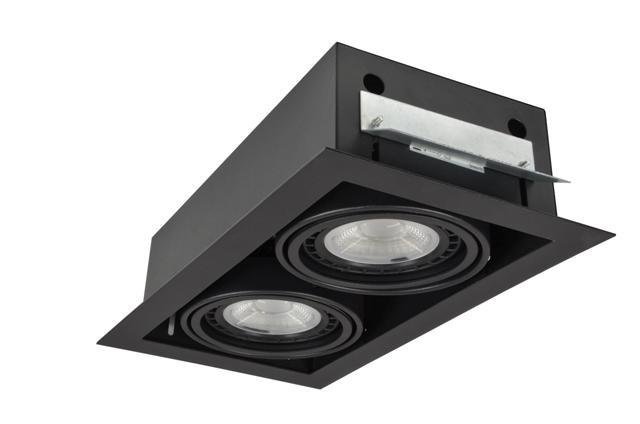 Levně AZZ AZ2875 Stropní zápustné bodové svítidlo Azzardo Nova 2 black/black AZ2875 GU10+ADAP111/ES111 2x40/2x50W IP20 34,5cm černé - AZZARDO