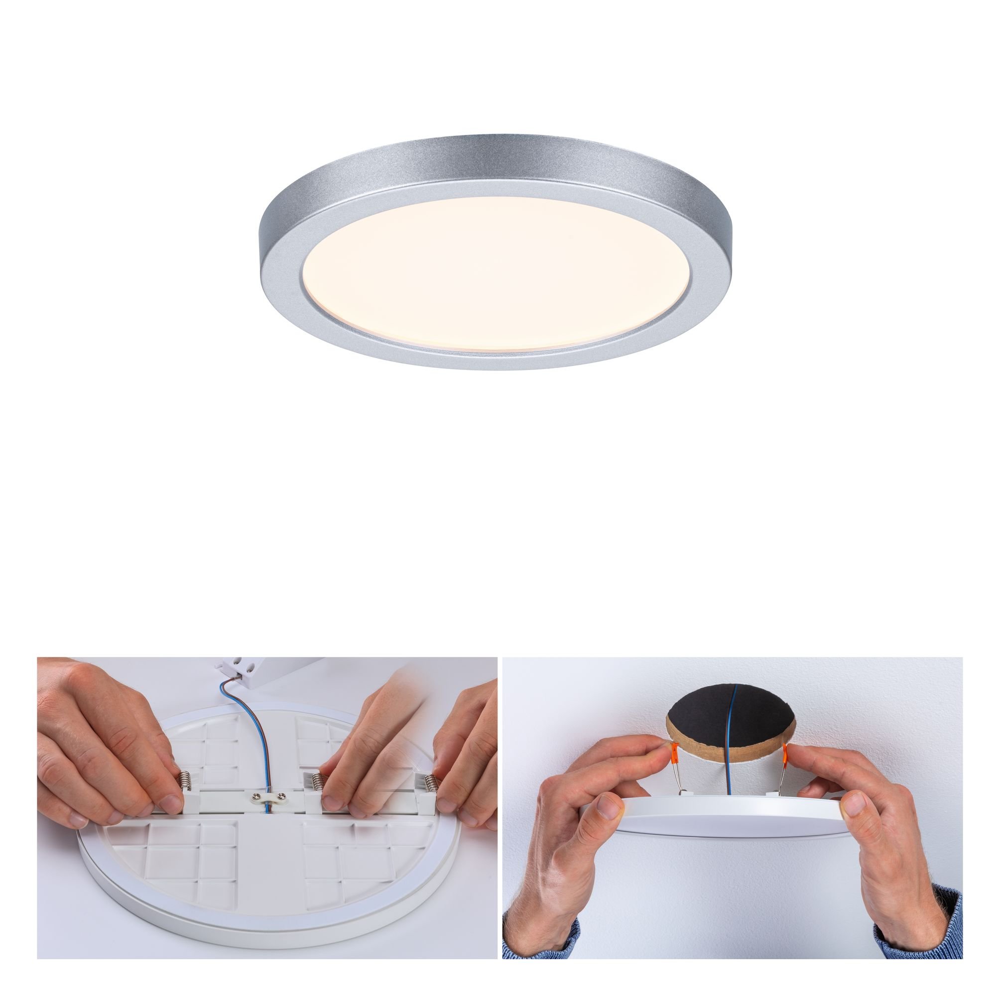 P 93033 LED vestavné svítidlo Areo VariFit IP44 kruhové 118 6,5W 3.000K matný chrom - PAULMANN