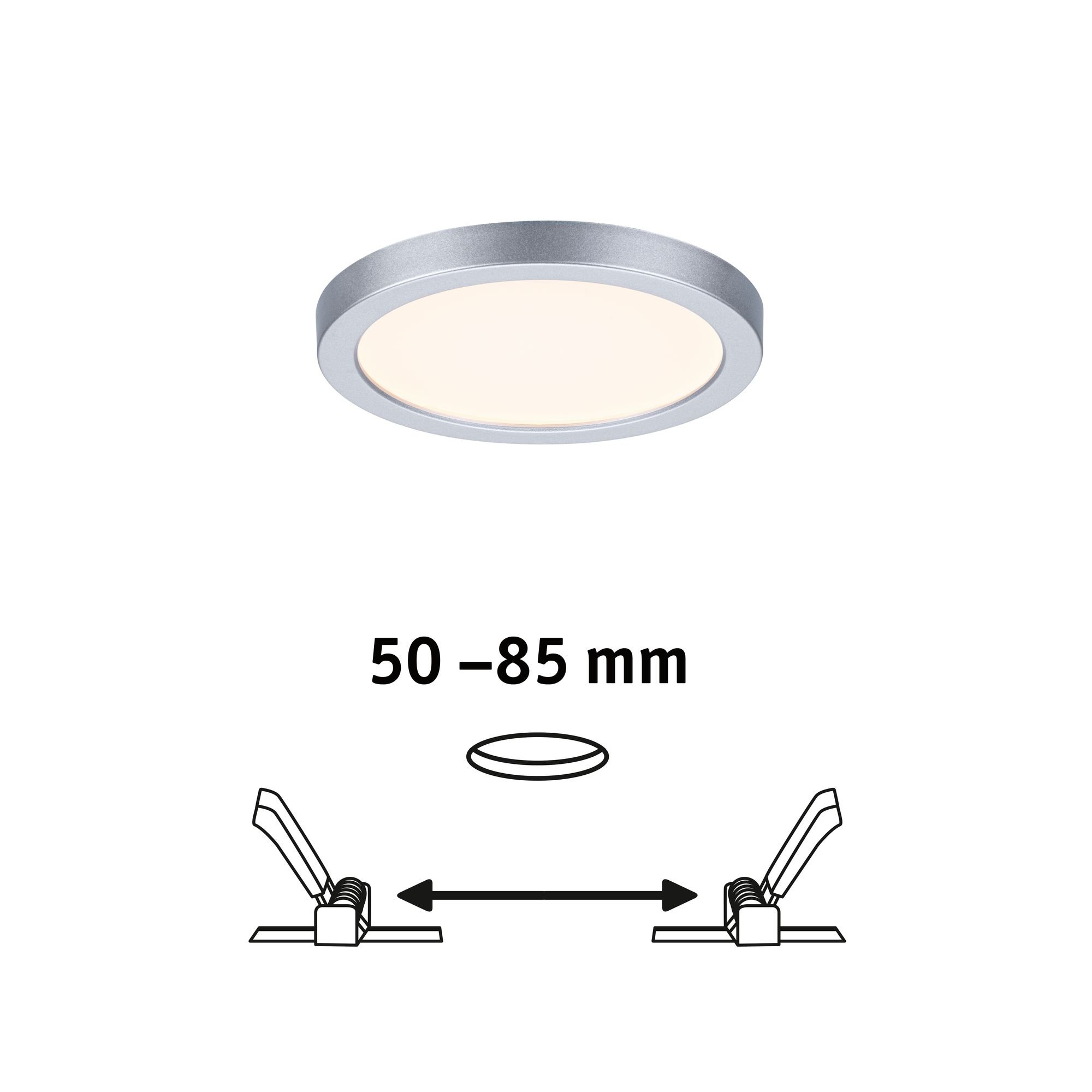 P 93033 LED vestavné svítidlo Areo VariFit IP44 kruhové 118 6,5W 3.000K matný chrom - PAULMANN (obrázek 2)