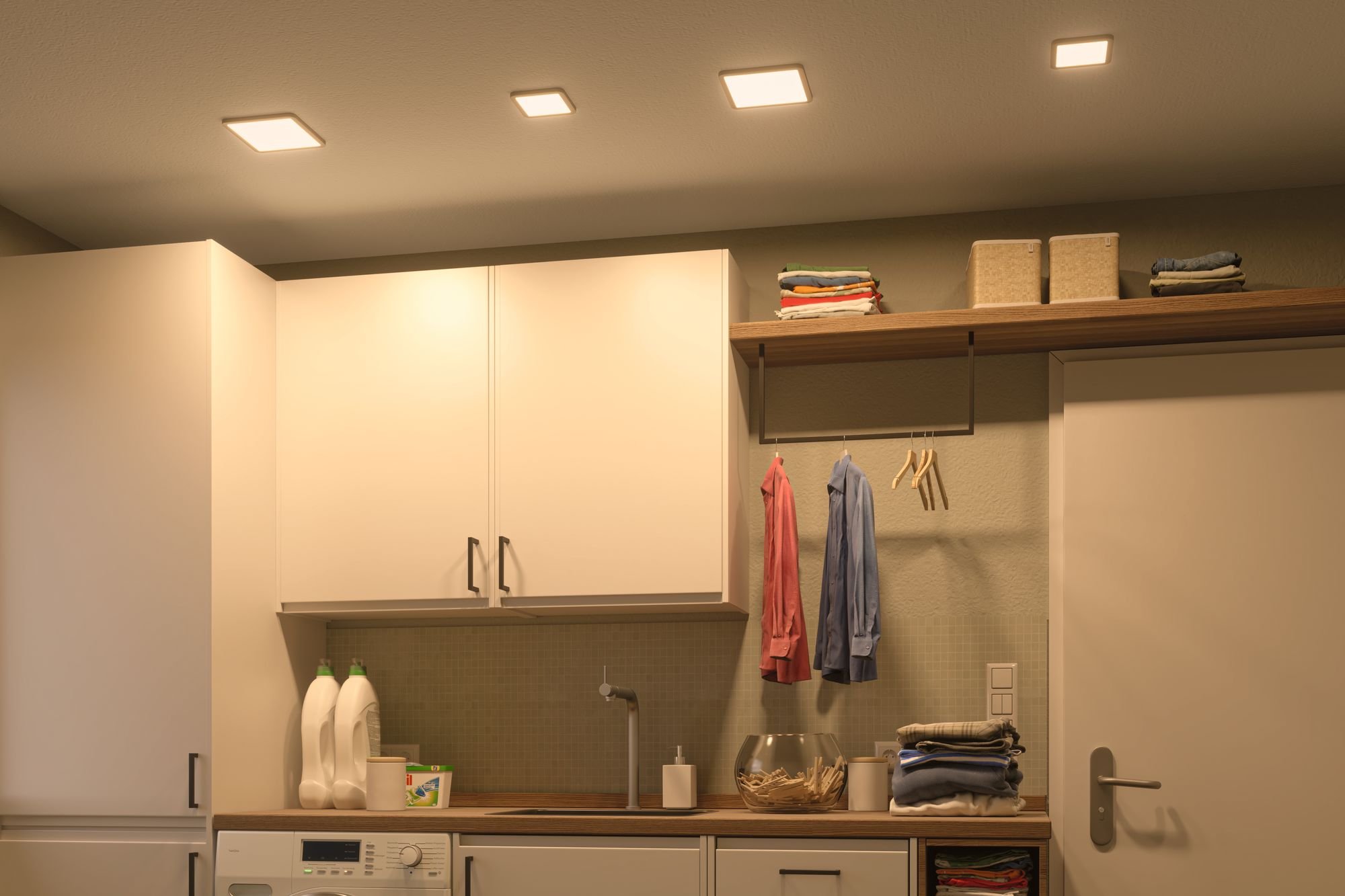 P 93041 LED vestavné svítidlo Areo VariFit IP44 hranaté 118x118mm 6,5W 4.000K bílá - PAULMANN (obrázek 5)