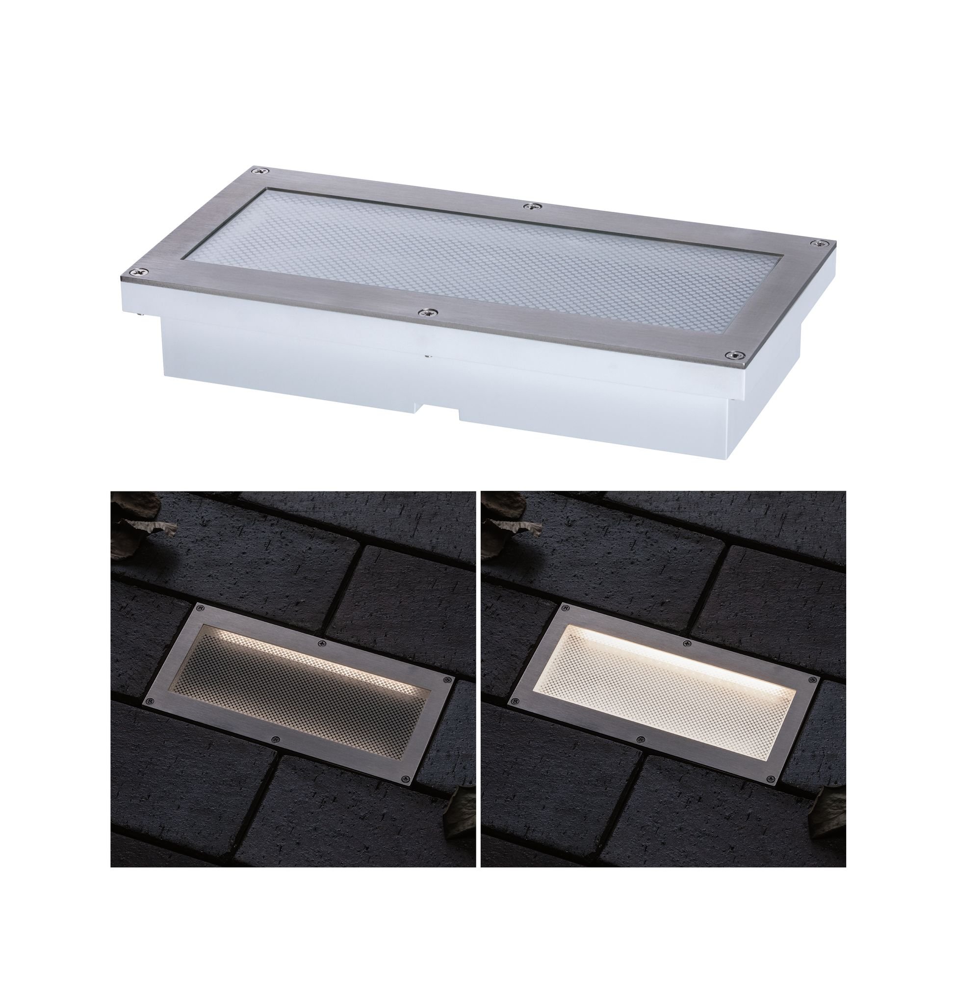 P 94337 Venkovní zemní svítidlo Brick 100 x 200 x 38 mm IP67 1,6W kov/ocel pohybové čidlo - PAULMANN