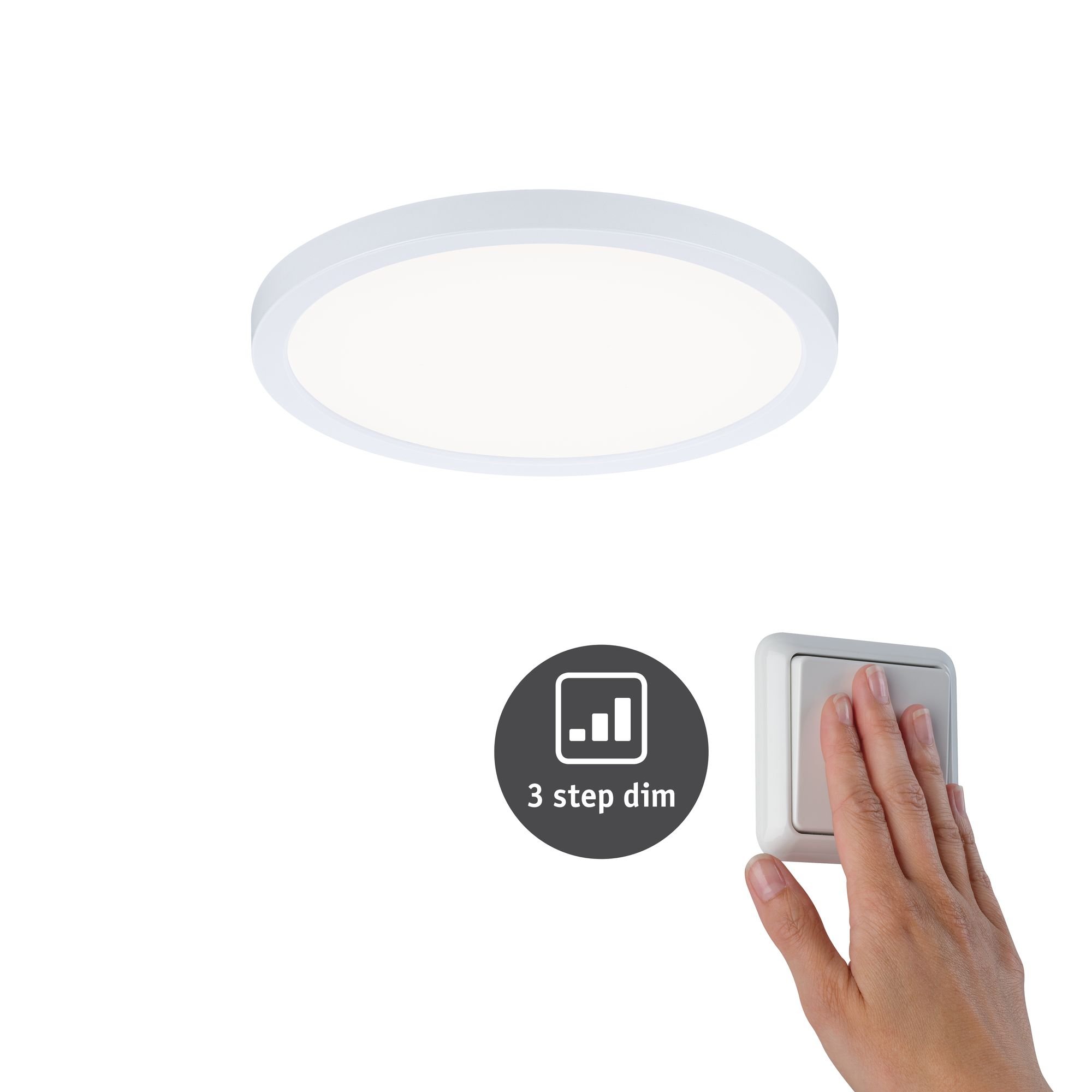 P 93055 LED vestavné svítidlo Areo VariFit IP44 3-krokové-stmívatelné 175mm 13W 4.000K bílá - PAULMANN