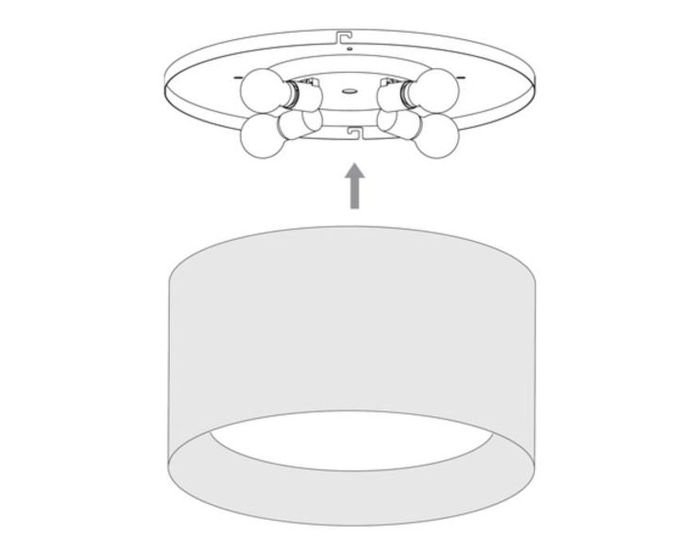 Levně AST 1296002 BEVEL stropní základna velká 230V E27 4x60W (starý kód: AST 7057) - ASTRO Lighting