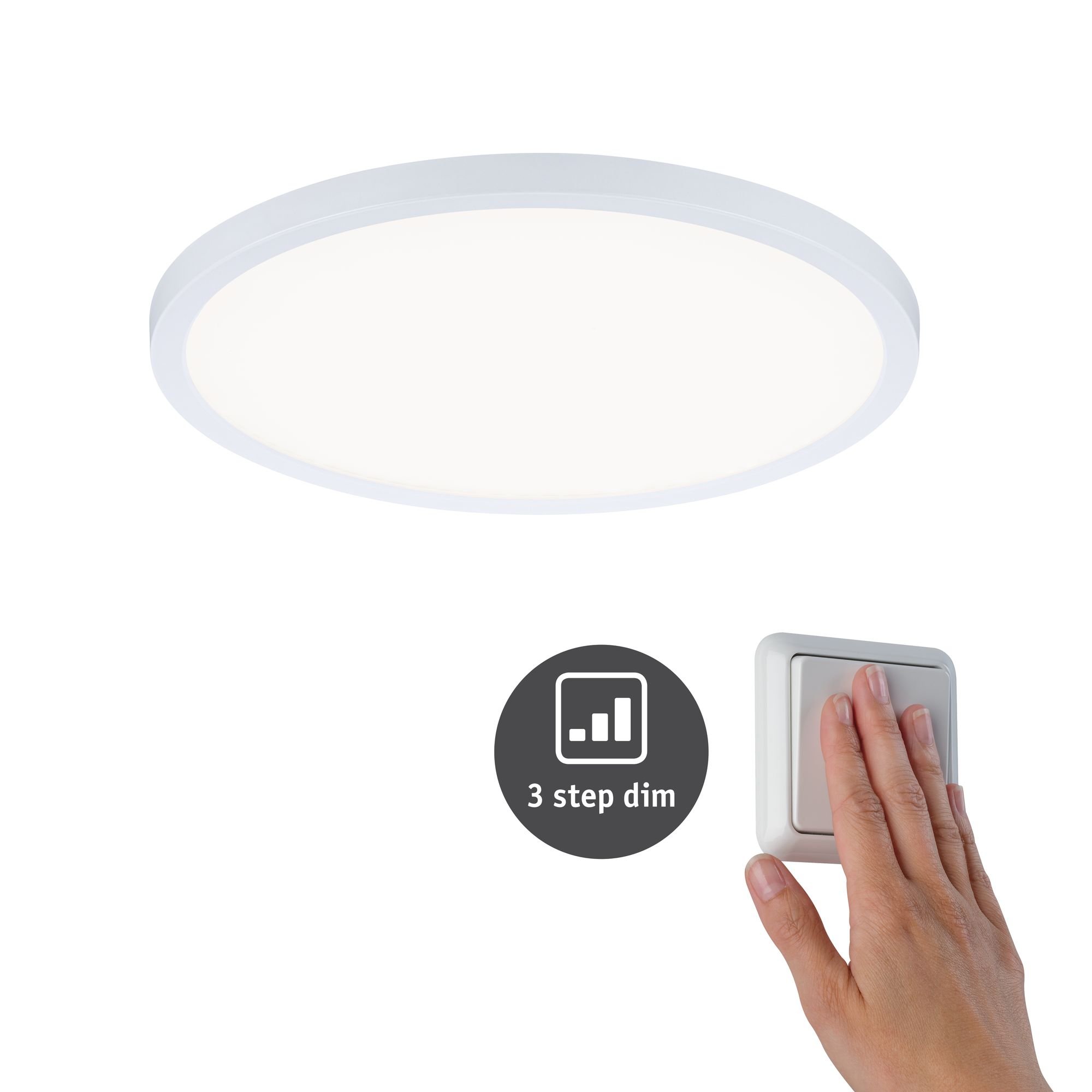 Levně P 93056 LED vestavné svítidlo Areo VariFit IP44 3-krokové-stmívatelné 230mm 16W 4.000K bílá - PAULMANN